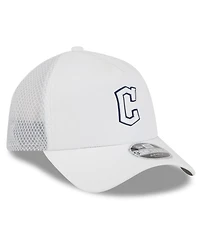 New Era Men's White Cleveland Guardians 2026 Batting Practice Apex 9FORTY Adjustable Trucker Hat