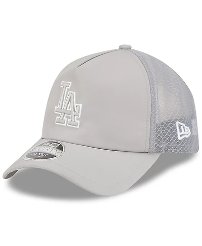 New Era Men's Gray Los Angeles Dodgers 2026 Batting Practice Apex 9FORTY Adjustable Trucker Hat