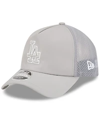 New Era Men's Gray Los Angeles Dodgers 2026 Batting Practice Apex 9FORTY Adjustable Trucker Hat