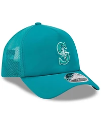 New Era Men's Teal Seattle Mariners 2026 Batting Practice Apex 9FORTY Adjustable Trucker Hat