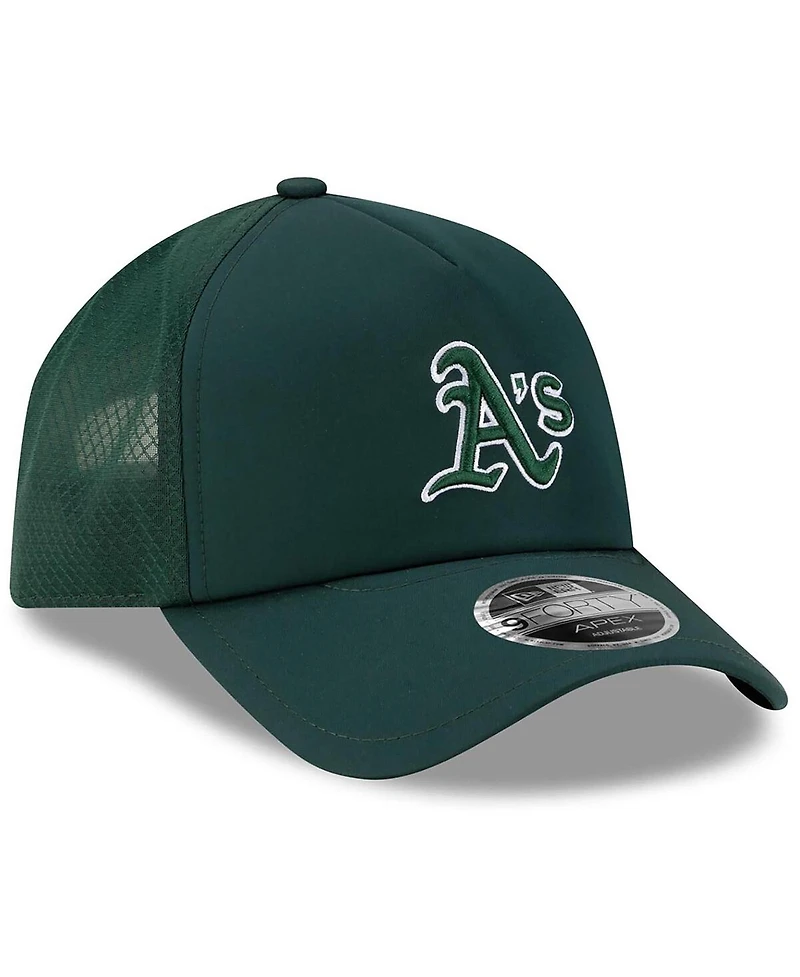 New Era Men's Green Athletics 2026 Batting Practice Apex 9FORTY Adjustable Trucker Hat