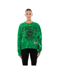 New Era Women's Kelly Green Philadelphia Eagles Throwback Oversized Boxy Sweatshirt