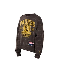 New Era Women's Brown San Diego Padres Throwback Oversized Boxy Sweatshirt