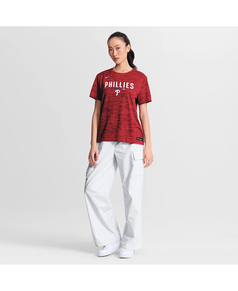 Nike Women's Red Philadelphia Phillies Authentic Collection Velocity Dri-fit T-Shirt