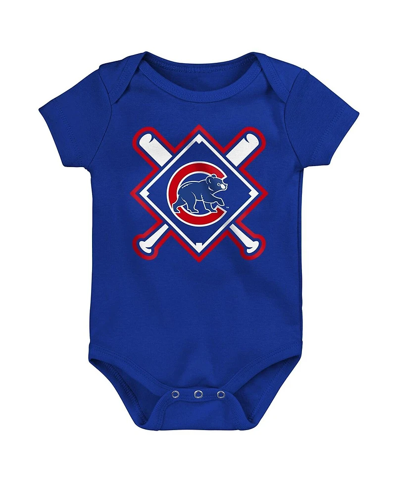 Outerstuff Baby Boys and Girls 3-Piece Chicago Cubs Home Plate Creeper Set