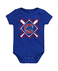 Outerstuff Baby Boys and Girls 3-Piece Chicago Cubs Home Plate Creeper Set