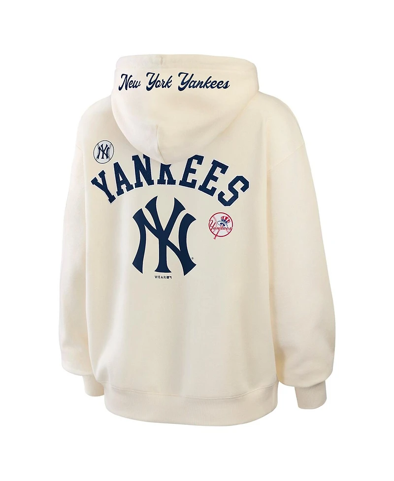 Wear by Erin Andrews Women's Cream New York Yankees Full-Zip Hoodie