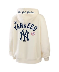 Wear by Erin Andrews Women's Cream New York Yankees Full-Zip Hoodie