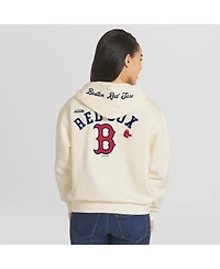 Wear by Erin Andrews Women's Cream Boston Red Sox Full-Zip Hoodie