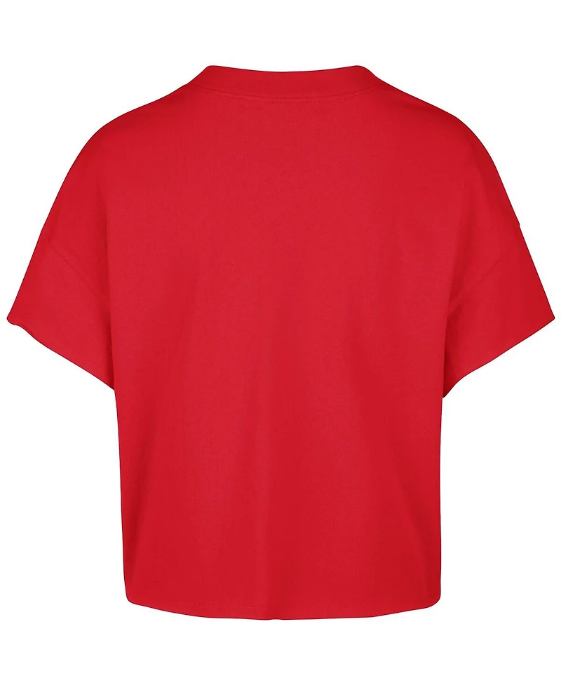 '47 Brand Women's Connor Bedard Red Chicago Blackhawks Elation Name Number Oversized Notch Neck T-Shirt