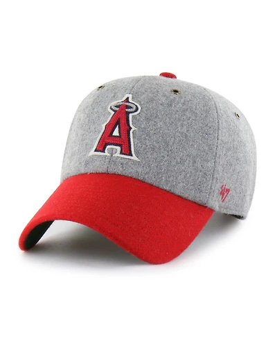'47 Brand Men's Gray/Red Los Angeles Angels Golden Age Wool Clean Up Adjustable Hat