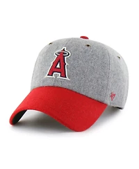 '47 Brand Men's Gray/Red Los Angeles Angels Golden Age Wool Clean Up Adjustable Hat