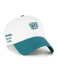 '47 Brand Men's White/Teal Washington Nationals Contemporary Tonal Clean Up Adjustable Hat