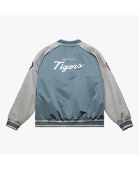 Mitchell & Ness Men's Gray Detroit Tigers Thunderstorm Head Coach Lightweight Satin Full-Snap Jacket