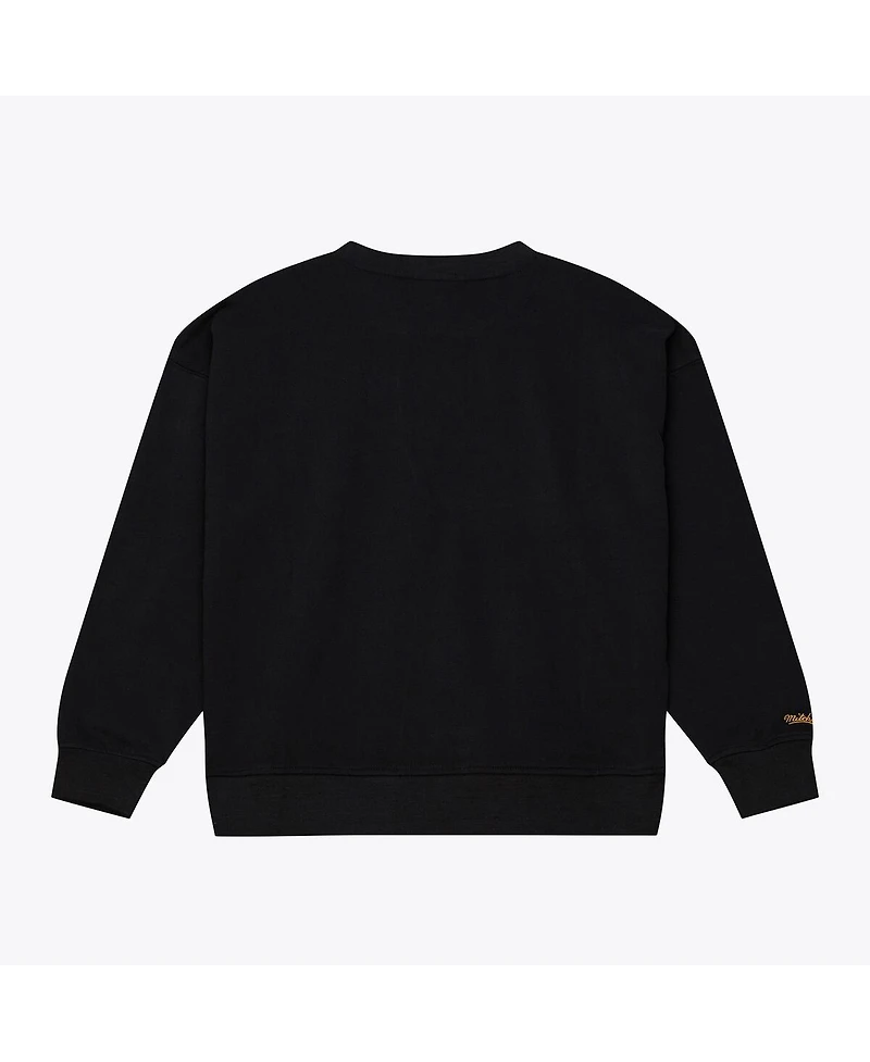 Mitchell & Ness Women's Black Los Angeles Lakers Hardwood Classics Script Lightweight Sweatshirt