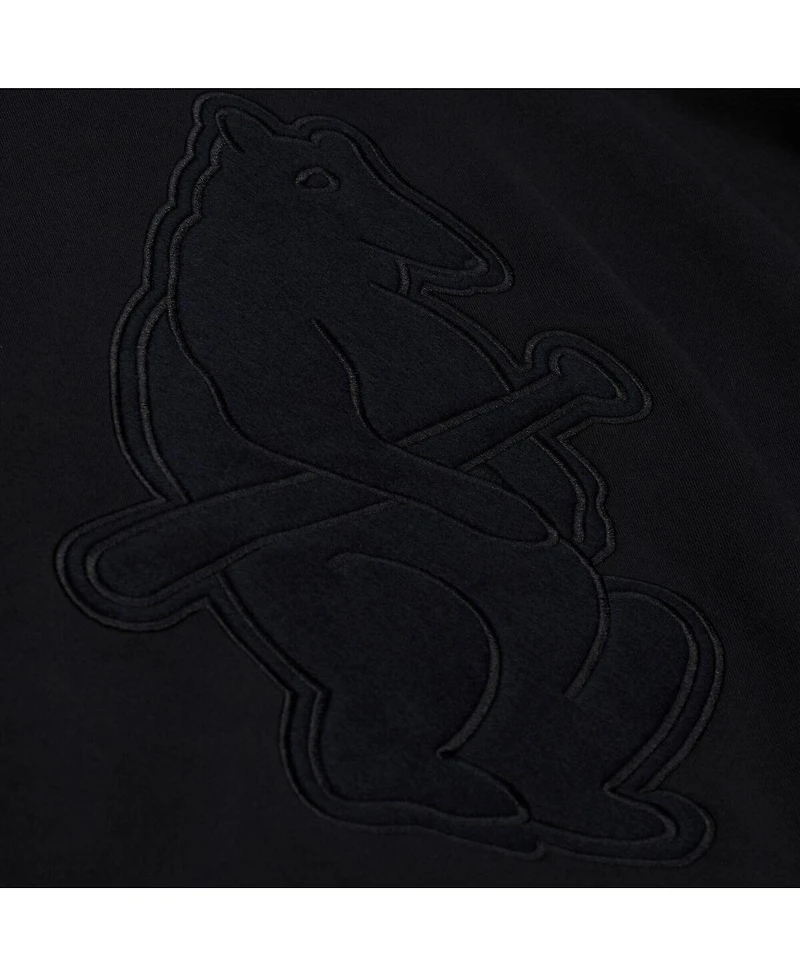 Mitchell & Ness Men's Black Chicago Cubs Phantom Fleece Crewneck Sweatshirt