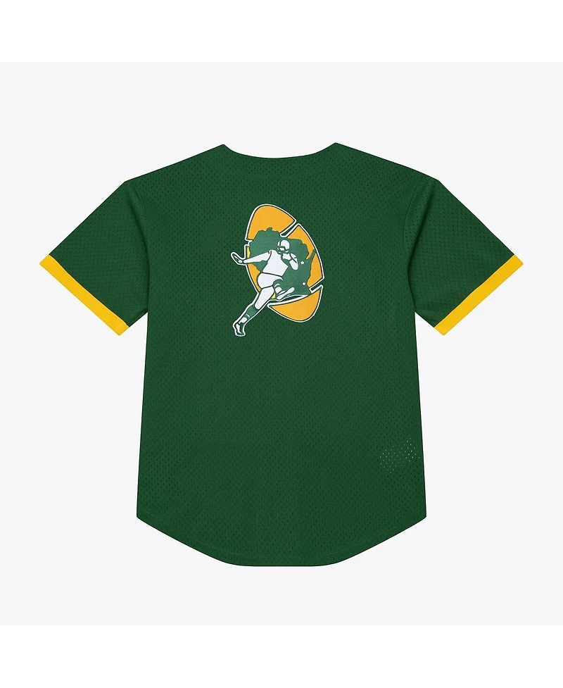 Mitchell & Ness Men's Green Bay Packers Head Coach Mesh Full-Button Fashion Jersey