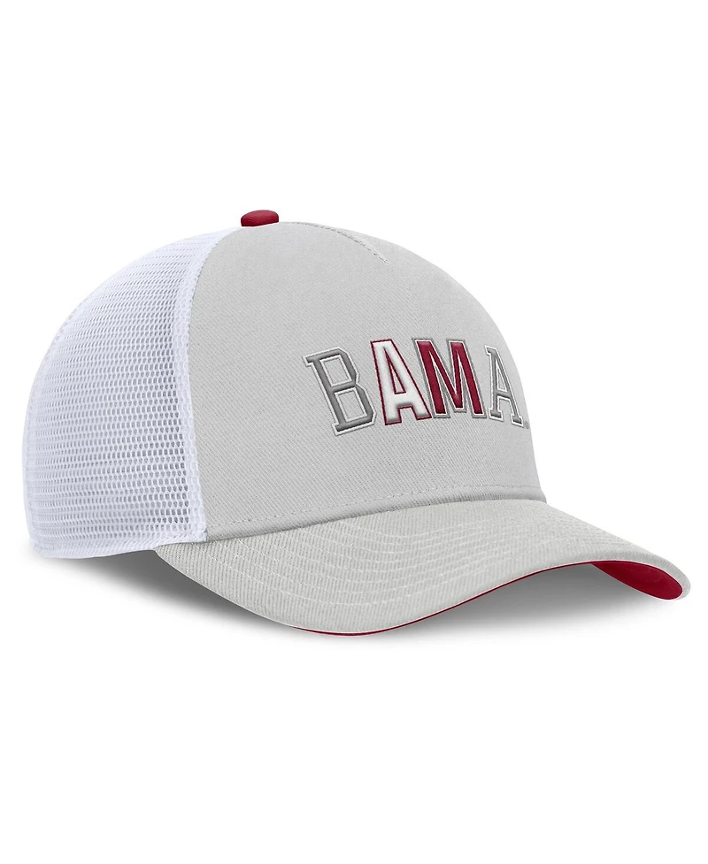 Nike Men's and Women's Gray Alabama Crimson Tide 2026 Basketball Refresh 5-Panel Rise Trucker Hat