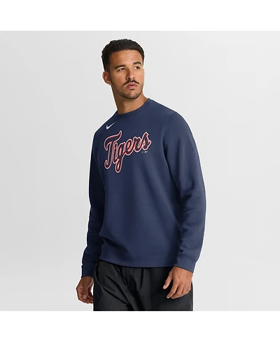 Nike Men's Navy Detroit Tigers Primetime Wordmark Sweatshirt
