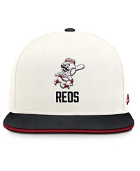 Nike Men's Cream/Black Cincinnati Reds Cooperstown Pro Dri-fit Snapback Hat