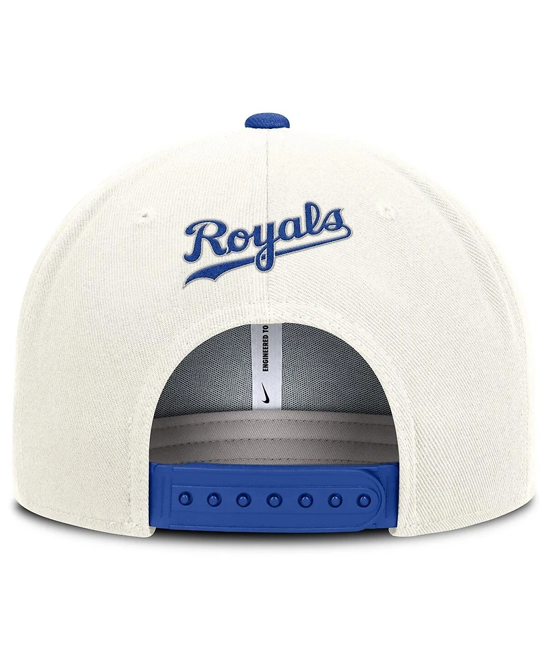 Nike Men's Cream/Royal Kansas City Royals Cooperstown Pro Dri-fit Snapback Hat