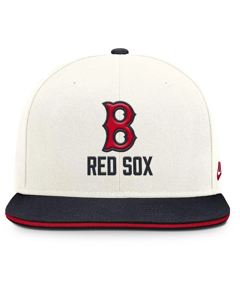 Nike Men's Cream/Navy Boston Red Sox Cooperstown Pro Dri-fit Snapback Hat