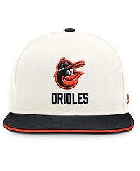 Nike Men's Cream/Black Baltimore Orioles Cooperstown Pro Dri-fit Snapback Hat