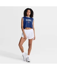 Nike Women's Royal Chicago Cubs Primetime Loose Dri-fit Cropped Tank Top