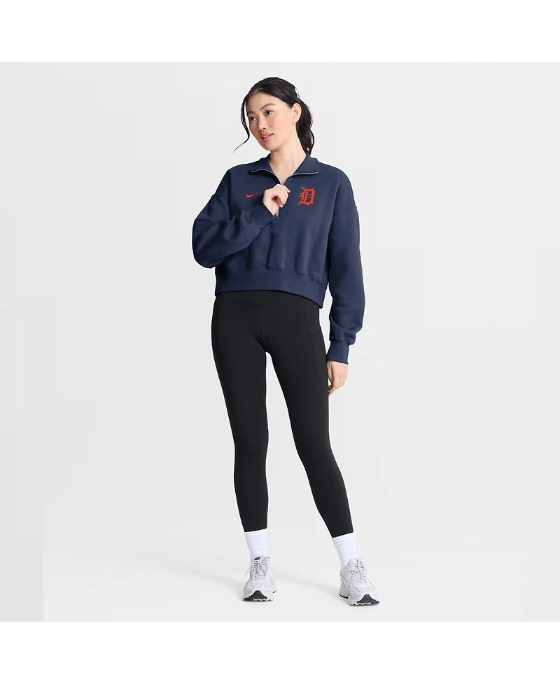 Nike Women's Navy Detroit Tigers Primetime Phoenix Fleece Half-Zip Sweatshirt