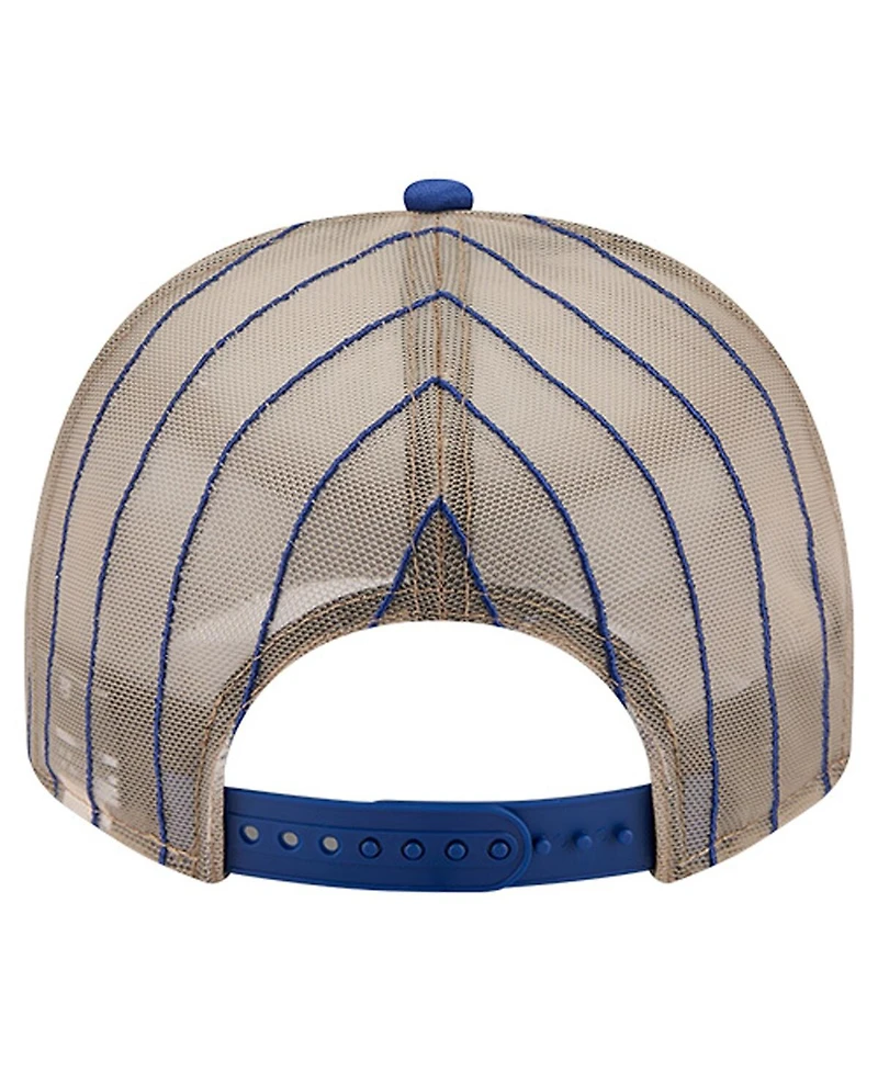 New Era Men's Royal Chicago Cubs Vintage Arched Foam Front 9FIFTY A-Frame Adjustable Trucker Hat