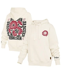 Pressbox Women's Cream Wisconsin Badgers Elena Janise Hoodie