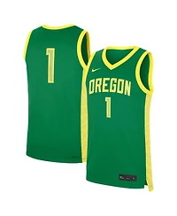 Nike Men's Green Oregon Ducks 1 Road Replica Basketball Jersey