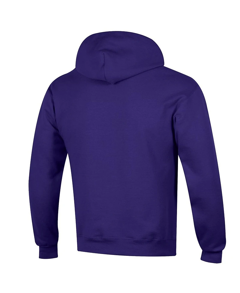 Champion Men's Purple Lsu Tigers Arch Over Logo Pullover Hoodie