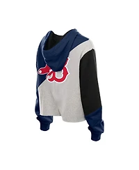 New Era Women's Boston Red Sox Color Block Cropped Boxy Hoodie