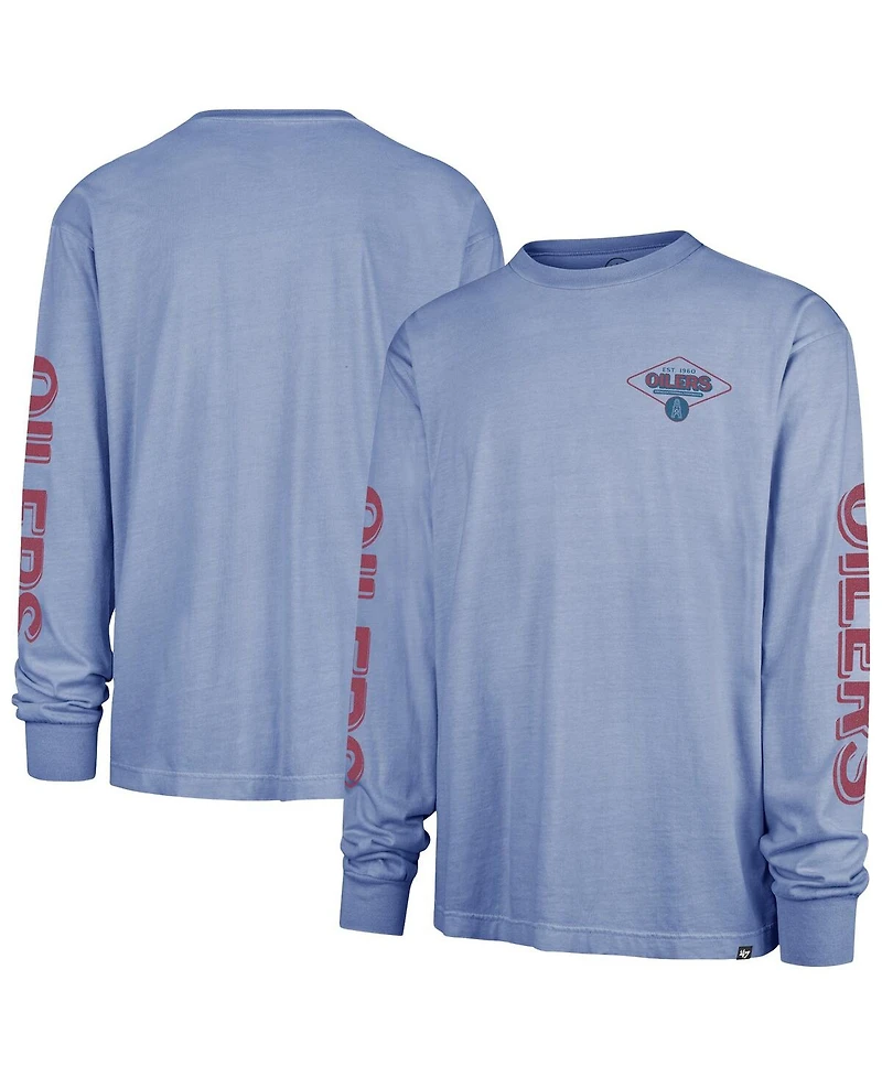 '47 Brand Men's Light Blue Tennessee Oilers Gridiron Classic Teams Cairn Ravine Foundation Throwback Long Sleeve T-Shirt