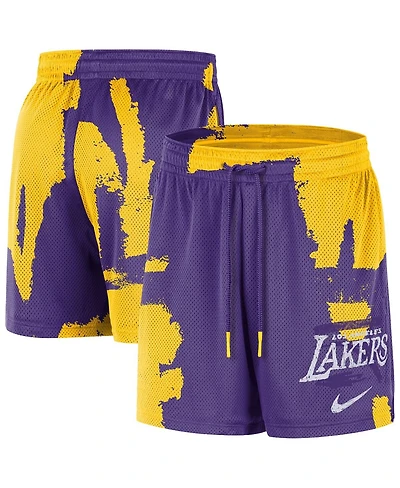 Nike Men's Purple/Gold Los Angeles Lakers Courtside Club Dri-fit Practice Shorts