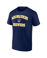 Logo Athletic Men's Navy Milwaukee Brewers Heart and Soul T-Shirt