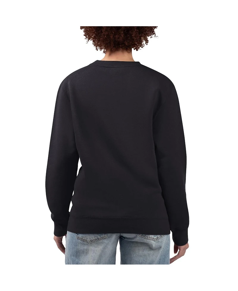 G-iii 4Her by Carl Banks Women's Black Cincinnati Reds Flowers Graphic Pullover Sweatshirt