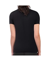 G-iii 4Her by Carl Banks Women's Black San Antonio Spurs Super-Slim Fit Lightweight Flowers Team Logo Graphic T-Shirt