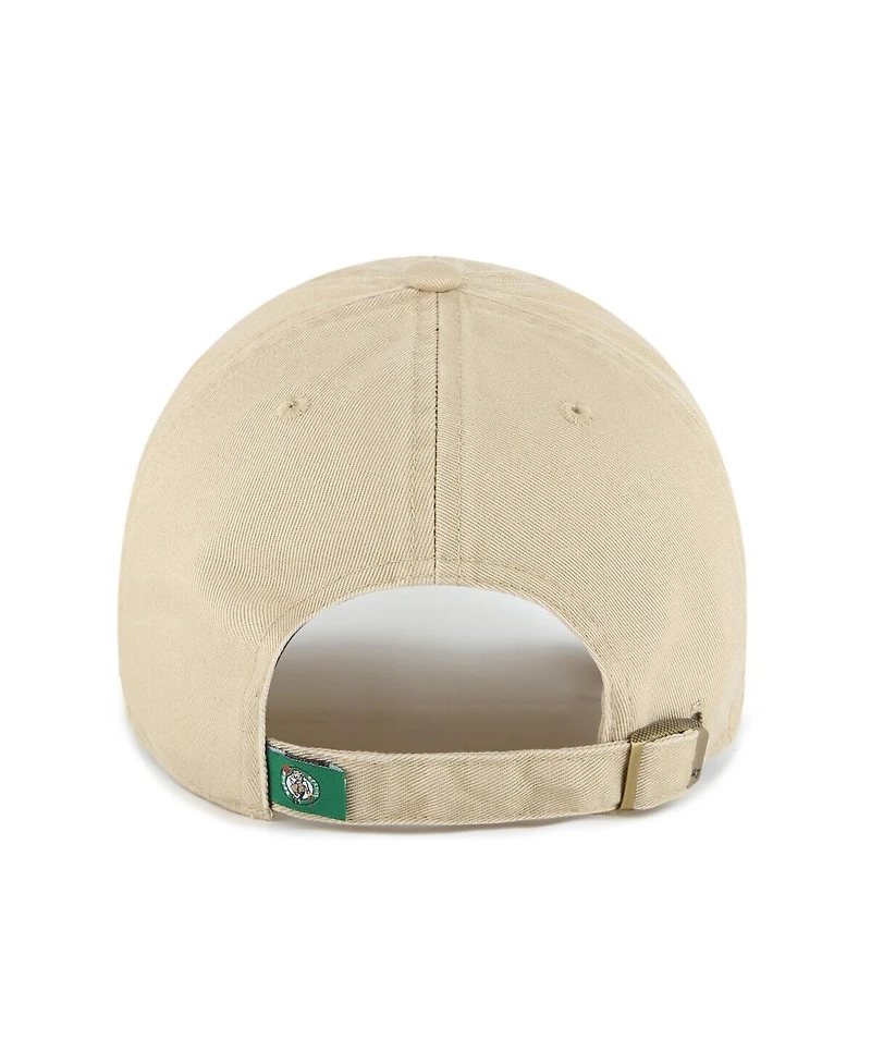 '47 Brand Men's Khaki Boston Celtics Logo Clean Up Adjustable Hat