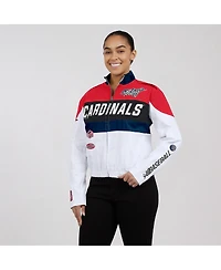 Wear by Erin Andrews Women's Red/White St. Louis Cardinals Racing Full-Zip Jacket