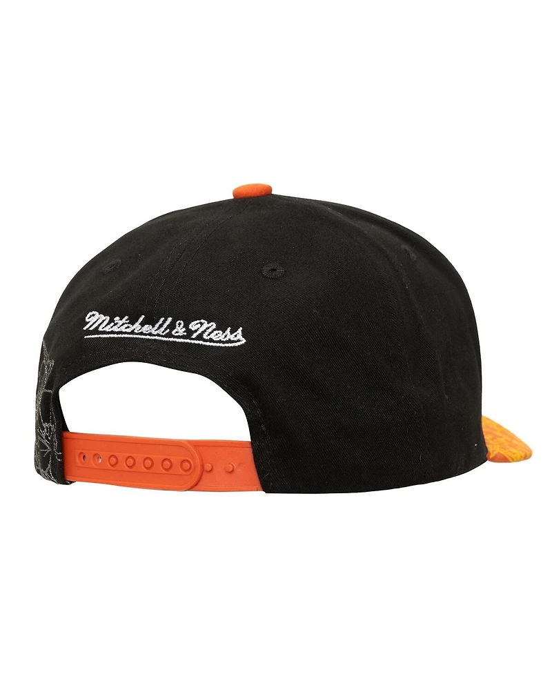 Mitchell & Ness Men's and Women's Black/Orange Philadelphia Flyers May Flowers Pro Crown Adjustable Hat