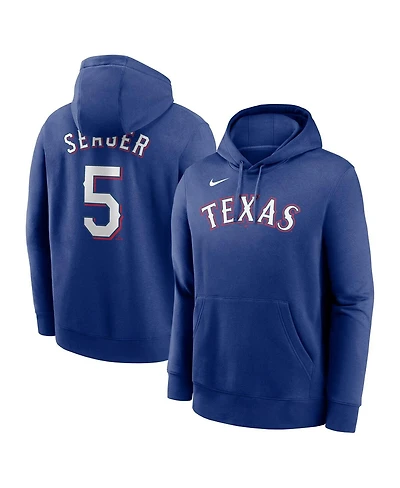 Nike Men's Corey Seager Royal Texas Rangers Player Name Number Club Fleece Pullover Hoodie