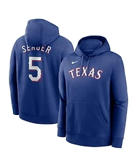 Nike Men's Corey Seager Royal Texas Rangers Player Name Number Club Fleece Pullover Hoodie