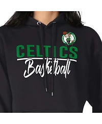 G-iii 4Her by Carl Banks Women's Black Boston Celtics Graphics Fleece Pullover Hoodie