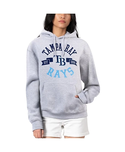G-iii 4Her by Carl Banks Women's Heather Gray Tampa Bay Rays City Graphic Pullover Hoodie