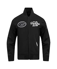 Pro Standard Men's Black Green Bay Packers Paint The City Twill Full-Zip Jacket
