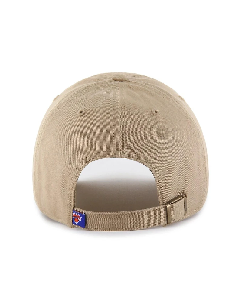 '47 Brand Men's Khaki New York Knicks Logo Clean Up Adjustable Hat