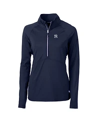 Cutter & Buck Women's Navy New York Yankees Adapt Eco Knit Stretch Half-Zip Pullover Top