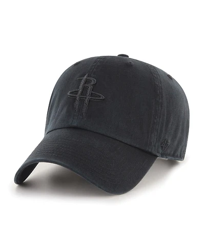 '47 Brand Men's Houston Rockets Black on Black Clean Up Adjustable Hat